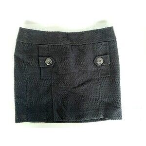 Banana Republic Women's Size 4 Black Mini Short Line Wool Blend Skirt